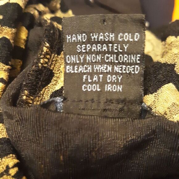 West End Petites Stretch Lace Animal Print Top Sleeveless Cowl Neck Size PS - Picture 5 of 6